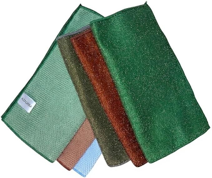 2-in-1 Scrub & Wipe Microfiber Cleaning Cloths – Non-Scratch Scrubbing Side + Soft Absorbent Side – Reusable Dual-Sided Cleaning Towels (6 Pack)