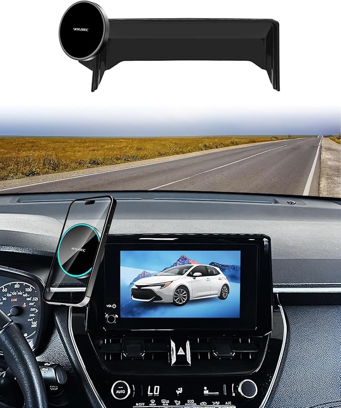 Phone Mount for Toyota Corolla/Corolla Hatchback 2019-2026/ Corolla Cross 2022-2026 Accessories 8-Inch Screen, Car Phone Holder Compatible with MagSafe, Strong Magnets Fast Wireless Charger Base
