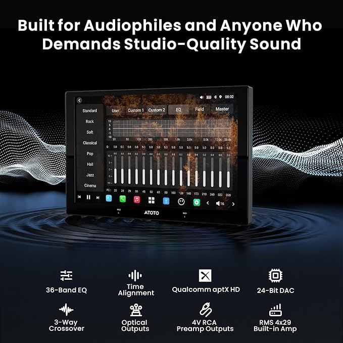 ATOTOZONE X10 9" Double DIN Car Stereo, 8G+128G Android Head Unit, AI Agent, Re-Mote Wake, Golden Hour Alert, AI Vision, 7.1.2-Ch Audio, Hi-Volt RCA, HDMI in, ADS Protocol,4G LTE, Wireless CP & AA