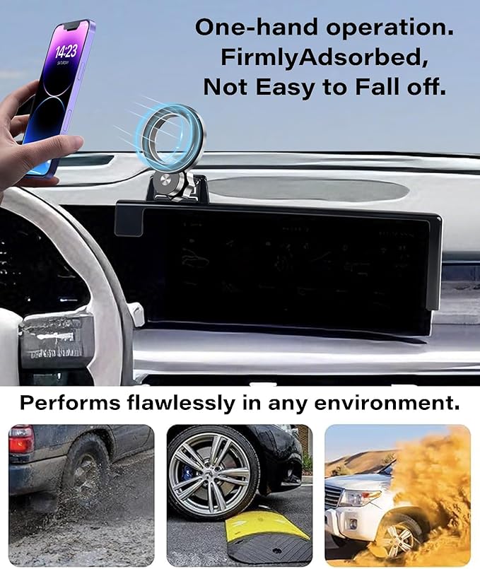 Car Phone Holder for 2025 Hyundai Ioniq 9 Accessories Apply to 12.3 Inch Touch Screen Fixed Clip Magnetic Cell Phone Mount Hands-Free 360 Degree Rotation