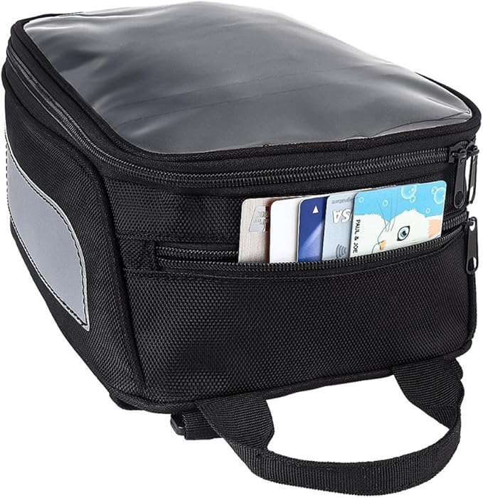 PRETYZOOM Motorcycle Magnetic Tank Bag Waterproof Storage Carrier Bag for Motorbike Cycling with Tool Compartment Compatible with Magnetic Tank Surfaces