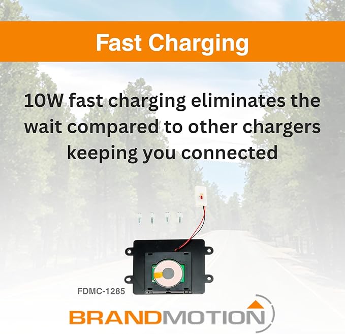 Brandmotion FDMC-1285 QI Certified GM Wireless Charger Retrofit Repair Kit fits 2015-2018 Colorado Cruze Canyon Cadillac | Plugs into Your Factory Power Connector | 10w Fast Charging