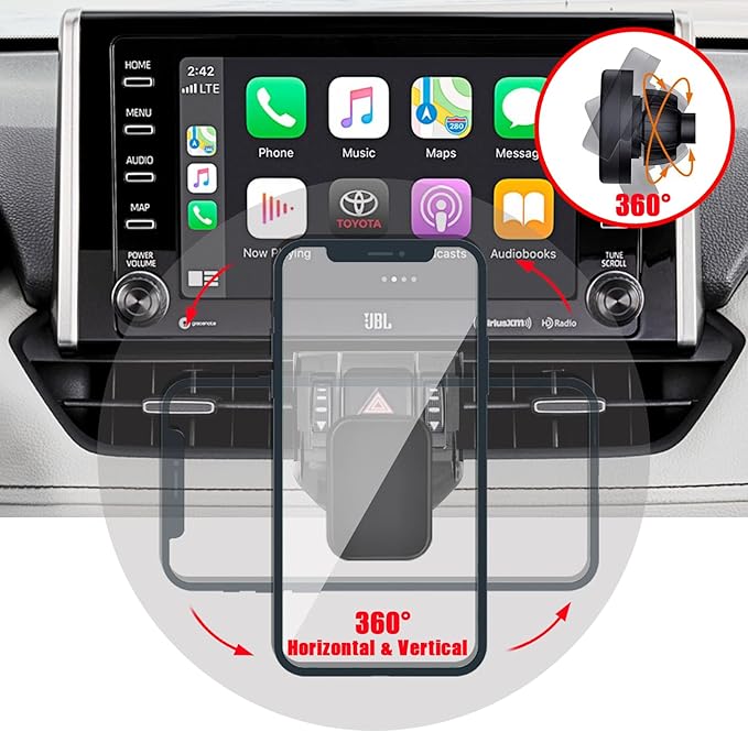 Phone Mount, Car Stand Holder, Only for (Toyota RAV4 2019 to 2024 Premium XLE, Adventure, TRD Off-Road, Limited, Hybrid XSE), Must with Adjustment Wheel, Otherwise Not Fit