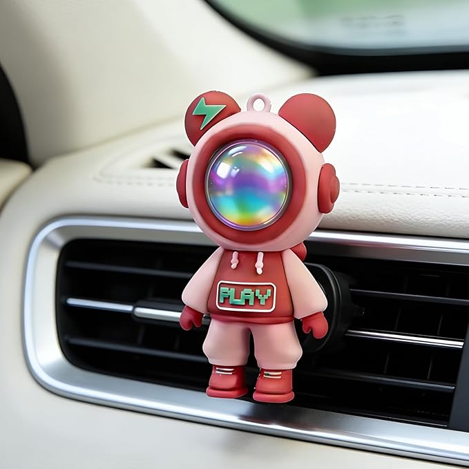 Car Air Freshener,Astronaut Vent Clip,Car Odor Eliminator,Car Air Freshener Clips (Red)