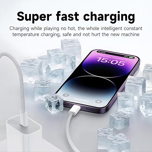 6FT 30W USB Type C Fast Wall Charger Block for iPhone 16e 16 15 Pro Max, AirPods 4 4th, iPad Wall Plug Cube Brick iPad Pro 13/12.9 in, iPad Air 13 iPad 10th Generation,Pencil C to USB C Charging Cable