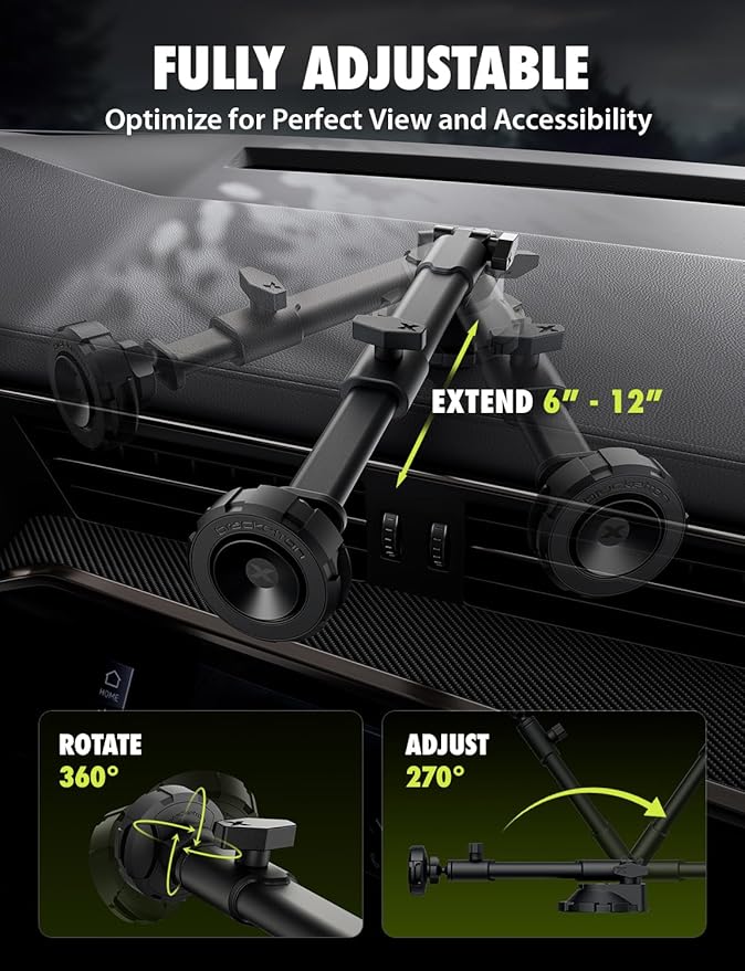 Bracketron MagAlign X Pro - Magsafe Car Phone Mount for Truck with Extended Reach Arm for Dashboard & Windshield - Magnetic Phone Holders for Your Car for iPhone 17 Pro Max 16 15 14 13 12 Plus
