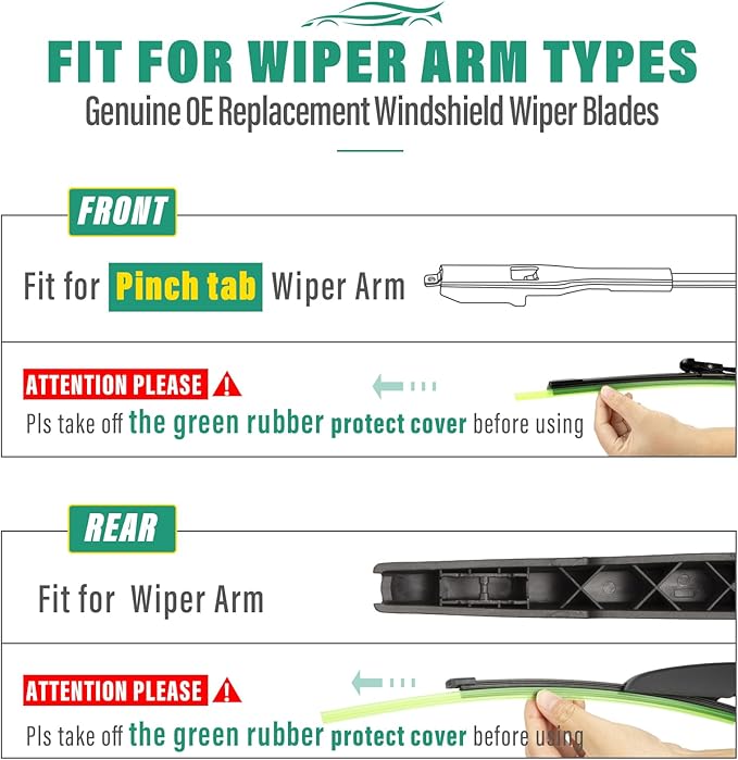 26" 18" 11" Windshield Wiper Blades Replacement for Lincoln Corsair 2020 2021 2022 2023 2024 Premium All Weather Front Rear Wipers Set - OEM Quality (Pack of 3)