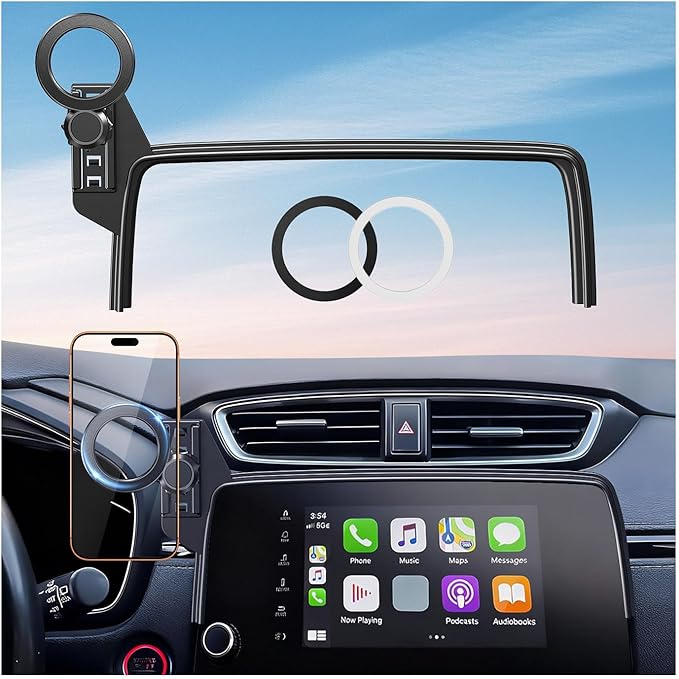 Car Phone Holder for Honda CRV CR-V 2022 2021 2020 2019 2018 2017 (Only for 5/7-Inch Screen) 360° Rotation Magnetic Cell Phone Mount, Compatible with Magsafe, Does Not Affect Air Vent
