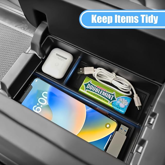Center Console Organizer Tray for 2022-2026 Rivian R1S & R1T Accessories, Armrest Secondary Storage Box Insert