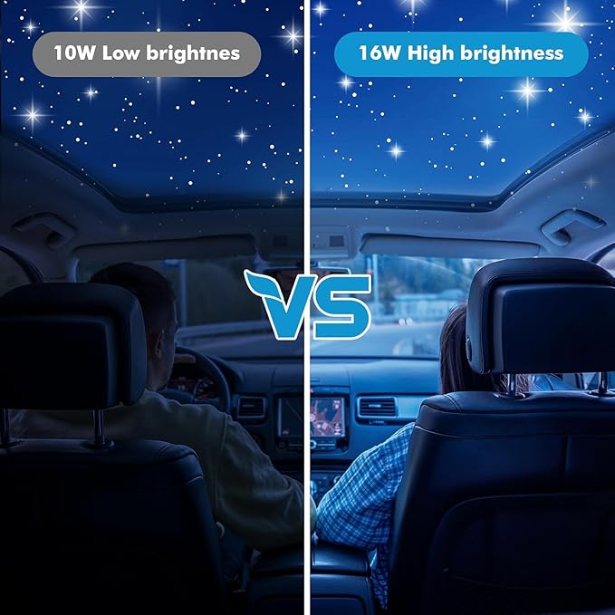 16W Twinkle Starlight Headliner Kit 1000 Piece, 6.5ft/2m 0.03in Car Interior Ceiling Fiber Optic Lights, APP/Remote Control Star Roof Lights for Car/Party Ambient Decor