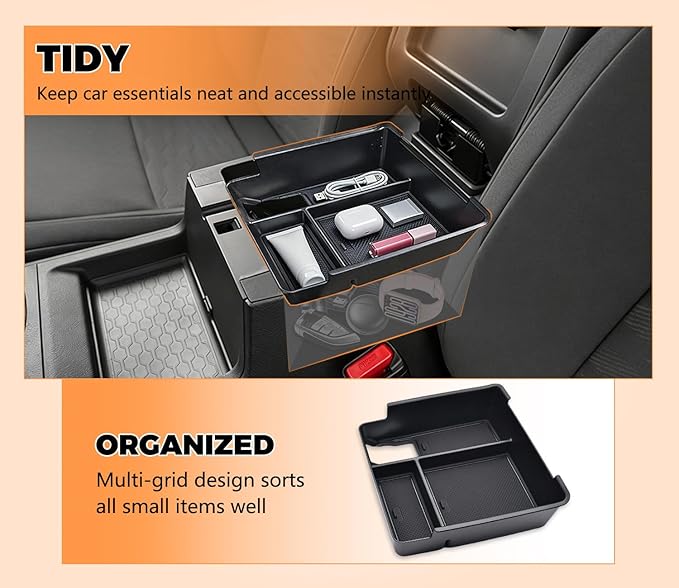 4PCS Center Console Organizer Tray for Nissan Frontier 2022-2026 accessories (S/SV/Pro-X/Pro-4X/SL) Front Console Shelf Armrest Storage Box Glove Box Organizer and Cup Holder for Nissan Frontier 2022+
