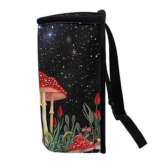 Mushroom Dragonfly Car Trash Can Auto Garbage Bag Car Trash Can with Lid Leak-Proof Car Storage Bag Garbage Bag Hanging for Headrest Portable Car Backseat Organizer