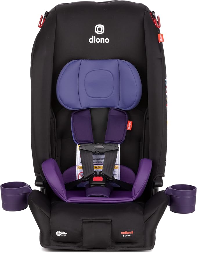 Diono Radian 3R Comfort Travel Kit, Infant Car Seat Accessory, Compatible with Radian 3R, 7-Piece Kit (2 Harness Pads, 1 Buckle Pad, Head Cushion, Seat Cushion, 2 Cupholders), Purple Wildberry