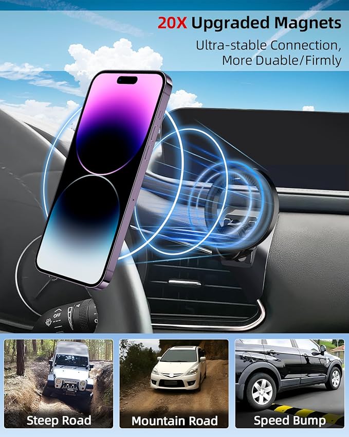 PZK Car Phone Mount for Mazda CX-30 CX30 2019-2022 2023 2024 2025 Accessories Custom Air Vent Car Phone Holder Compatible with Magsafe Magnetic Hands Free 360° Rotation Cell Phone Automobile Cradles