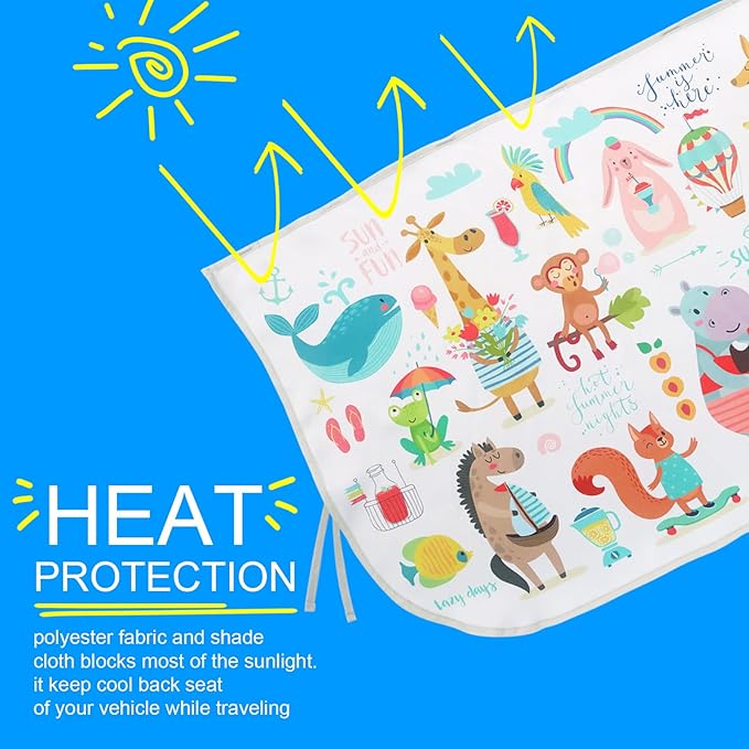 Car Window Shades for Side Windows Baby and Kids,Car Back Window Sun Shade Covers,Strong Magnetic Sunshades Curtains for Truck,27.5" x 19.5" (Animal Friends)