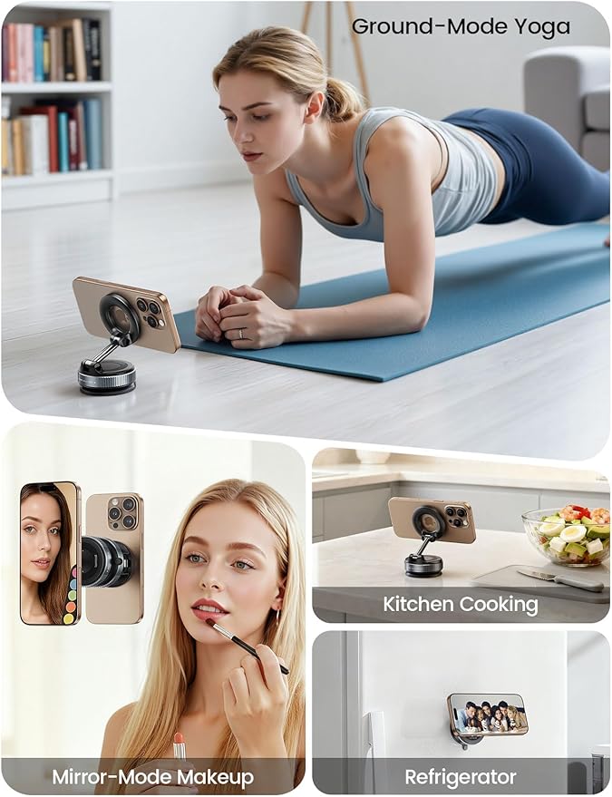 Lamicall Car Phone Holder - [70 LBS Strongest Suction] for Magsafe Car Mount, 360° Suction Cup Phone Mount Dashboard Windshield Vacuum Magnetic Phone Holder for Car fit iPhone 17/16Pro Max Mothers Day