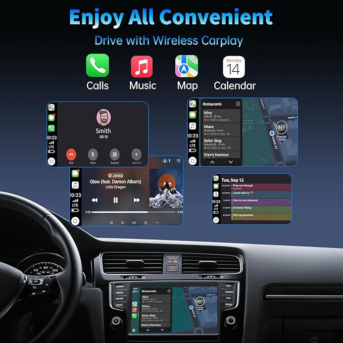 Wireless CarPlay Adapter for iPhone 2026 Upgrade - Plug & Play Convert Wired to Wireless Compatible with Cars 2016+, iOS 10+ (USB A/USB-C)