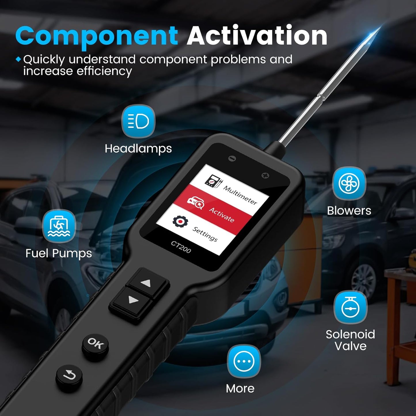 Automotive Circuit Tester, Power Circuit Probe Tool, 12-24V Electrical Short Open Breaker Circuit Finder, CT200 Auto Electrical Circuit Tester, Car Fuse Tester, Automotive Tool