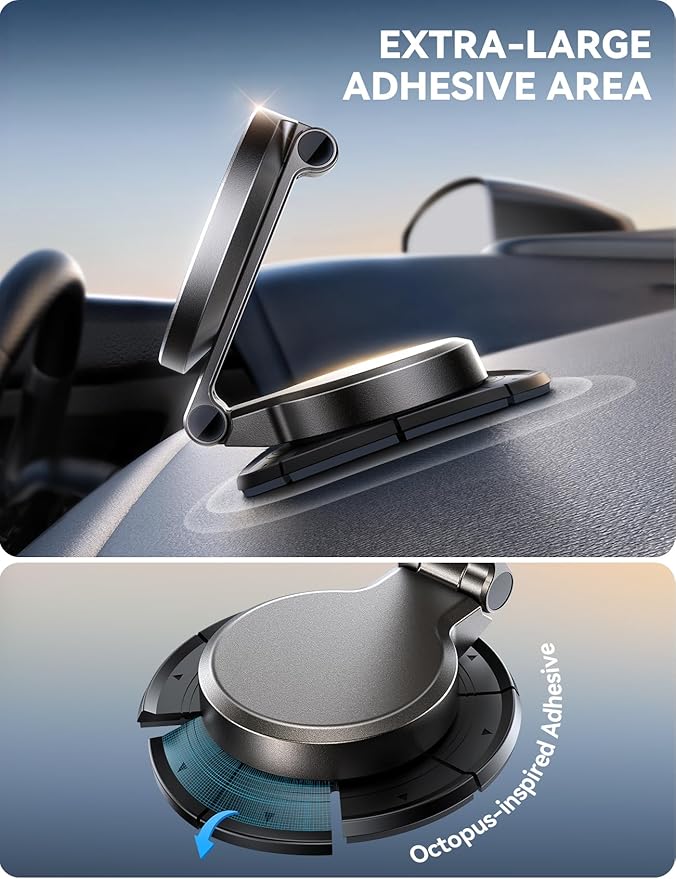 JOYROOM All-Metal MagSafe Car Mount Charger,15W Fast MagSafe Car Charger, Hands Free Magsafe Car Mount Dashboard for iPhone 17 Pro Max Air/16 15 14 13 12 Pro Max Plus, Dark Blue