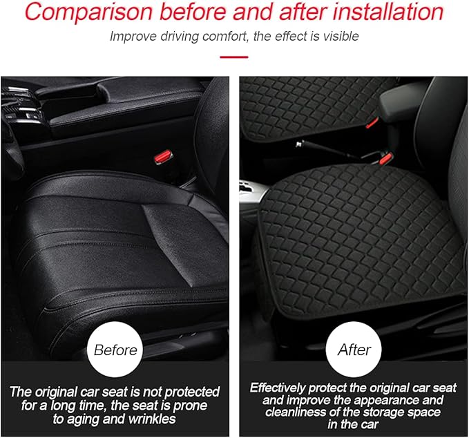 Moly Magnolia Car Seat Cover/Protector, Car Seat Cushion, Breathable, Comfort, Universal for Most Vehicles, Automotive Interior Seat Protector, Car Seat Cover for Men and Women (Black)