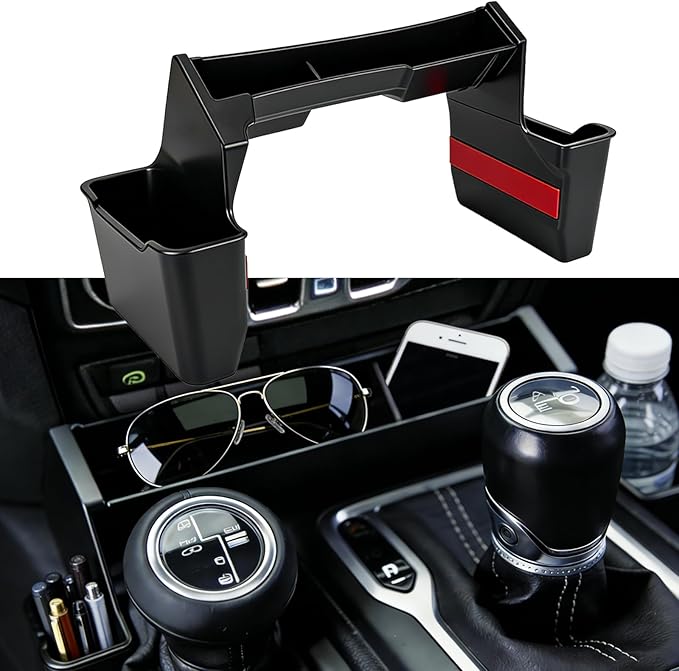 Zihvfzu Center Console Gear Shift Organizer Tray for Jeep Wrangler JL JLU 4xe 2018 2019 2020 2021 2022 2023 2024 2025 2026 & Gladiator JT 2020 2021 2022 2023 2024 2025 2026, Shifter Side Storage Box