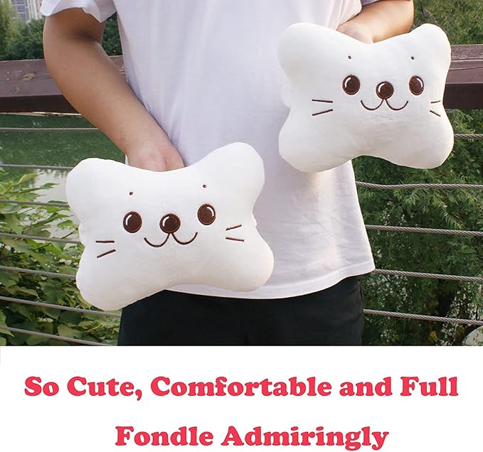 Sexysamba Car Headrest Pillow,Cartoon Neck Pillow for Car,Comfortable Soft Car Seat Pillow for Driving,Head Rest Cushion,Cute Neck Pillow for Travelling and Home 2Pcs (White)