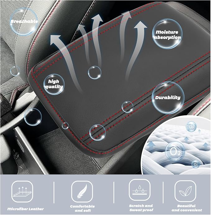 SHAOHAO for 2025 2026 Hyundai Kona Center Console Cover Fit for 2024 2025 2026 Hyundai Kona Accessories (SE, SEL, N Line, Limited Armrest Cover 2025 2026 Kona SX2 Arm Rest Cushion Soft Pad Protector