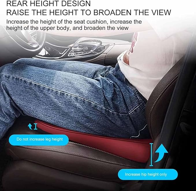 Car Seat Cushion for Ford F150(7seats) 2017-2023, Nonslip Driving Comfort and Breathable Lumbar Support Pad Sciatica and Back Pain Relief,Red-6 cm
