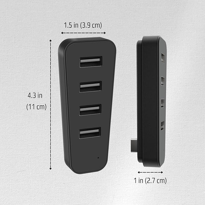 TNP 4 Port USB Hub for PS5 Slim Edition - High-Speed USB 2.0 Port Extender Adapter Accessories Expansion Hub Connector Expander for PlayStation 5 Slim ONLY, Black