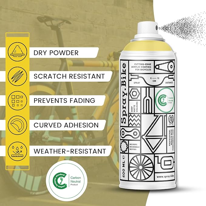 Spray.Bike Spray Paint | Designed Mainly for Bicycles | Multi-Use Acrylic Spray Paint for Metal, Plastic | High Coverage Bike Paint, 400ml, Primos Hill