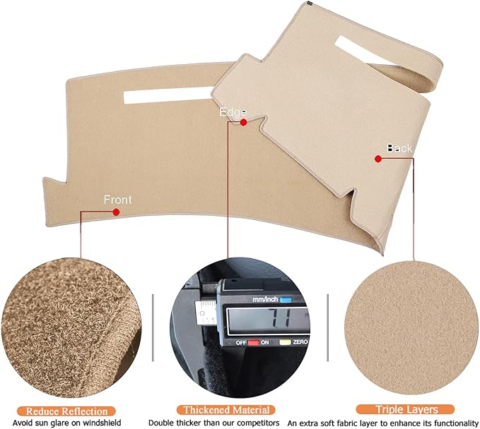 Dashboard Cover for Chevrolet Silverado 1500 2500 3500 1999-2006 Avalanche Chevy Tahoe Suburban GMC Sierra Yukon Dash Cover Mat(Premium Carpet, Beige)