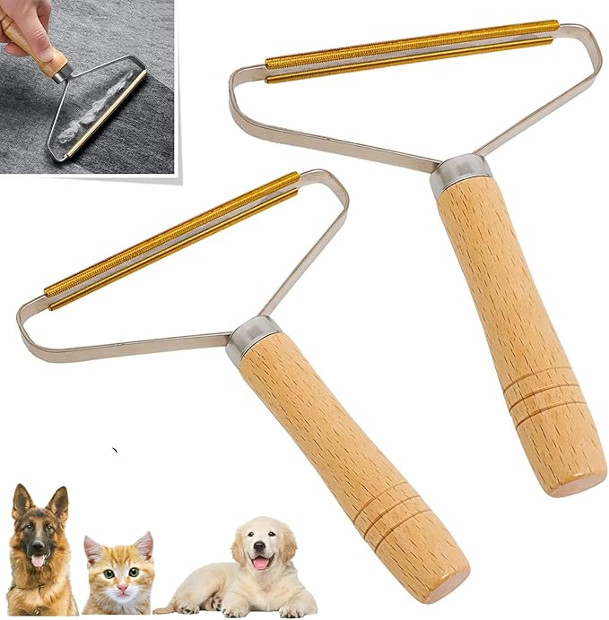 Pack of 2 Pet Hair Remover, Ultimate Dog and Cat Hair Removal Tool for Couch, Carpet, Car Upholstery, Rugs, Clothes and Cashmere Coats - Proven Effectiveness with Every Swipe!