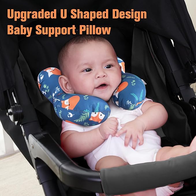KAKIBLIN Baby Neck Pillow, Upgraded Baby Support Pillow,Baby Neck Support Pillow for Carseat, Newborn Neck Support for Car Seat,Pushchair,Travel
