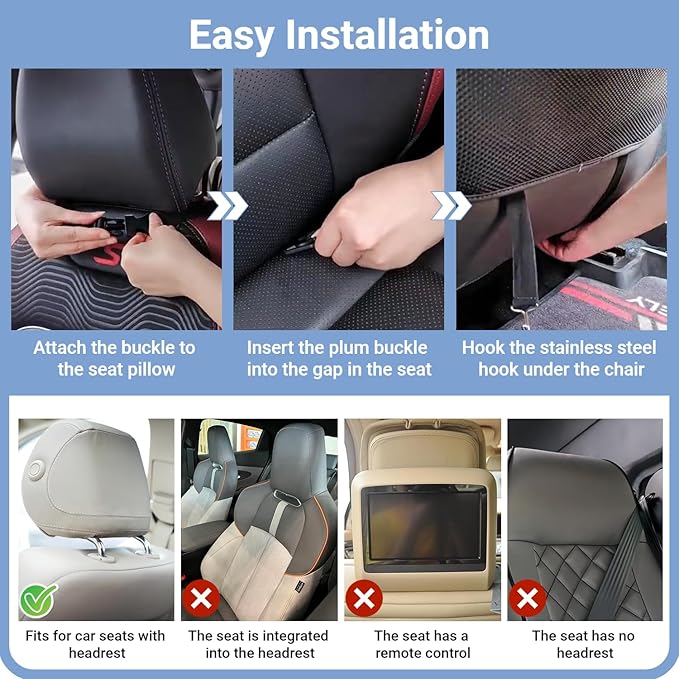 2 Pack Leather Car Backseat Organizer with Foldable Table Tray, Car Seat Back Protector Kick Mats with Tablet Holder, Travel Accessories Storage Organizer
