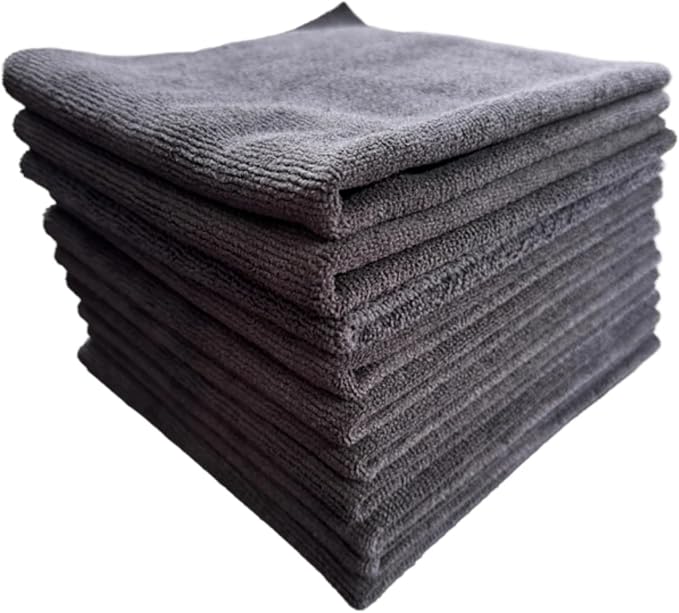 The Dirty Boy V2 - Edgeless Microfiber Towels, 16x16, Car Detailing Exterior and Interior, Tires, Trim, 310GSM Premium Korean Pearl Weave, Black (10 Pack)