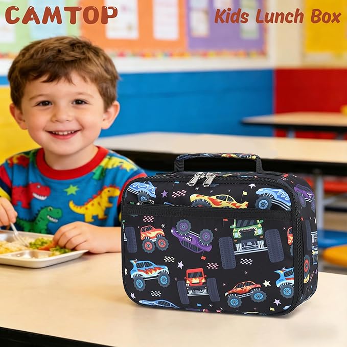 CAMTOP Lunch Box Kids Boys Insulated Lunch Cooler Bag Reusable Lunch Tote Kit for School Travel