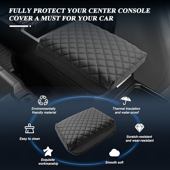 BIBIBO for 2025 Toyota Tacoma Accessories Center Console Cover 2024 2025 Toyota Tacoma Armrest Cover 2024 Tacoma Console Lid 2024 2025 Toyota Tacoma Arm Rest Pad Seat Box Cover Tacoma 2024