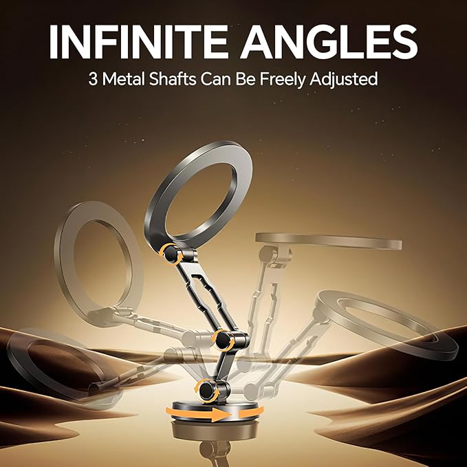 kaistyle for Magsafe Car Mount【Tri-fold & All Metal】Magnetic Phone Holder for Car Phone Holder Mount Dashboard Cell Phone Holders for Your Car Accessories for Women Men for iPhone 17 Pro Max 16 15 14