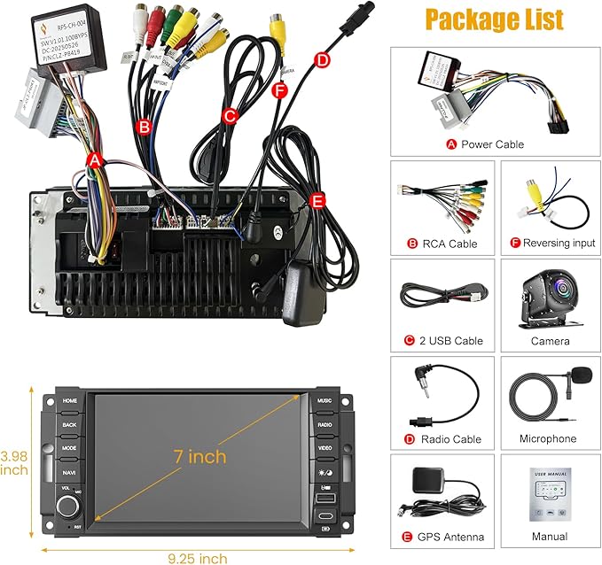 Car Radio Stereo for Dodge Ram Pickup 1500/2500(2009-2012),for Dodge Challenger&Avenger(2008-2014), Android 13.0 (4G RAM 64G ROM) Touch Screen with Wireless Carplay& Android Auto