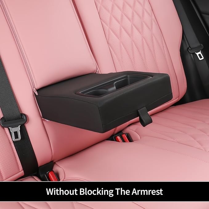 EKR Rav4 Seat Covers Custom Fit for Toyota Rav4 (Hybrid) Woodland/Limited 2026, Leather Car Seat Cover Full Set for SUV,Faux Leather(Pink)