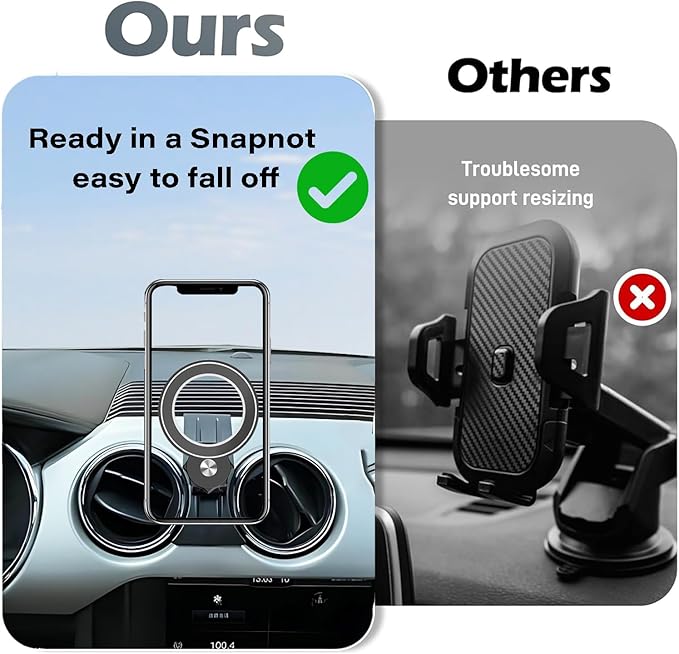 Car Phone Holder for Ford Mustang 2016-2023 Accessories Compatible with MagSafe Hands-Free 360 Degree Rotation Adjustable Cell Phone Mount Does Not Affect Air Vent