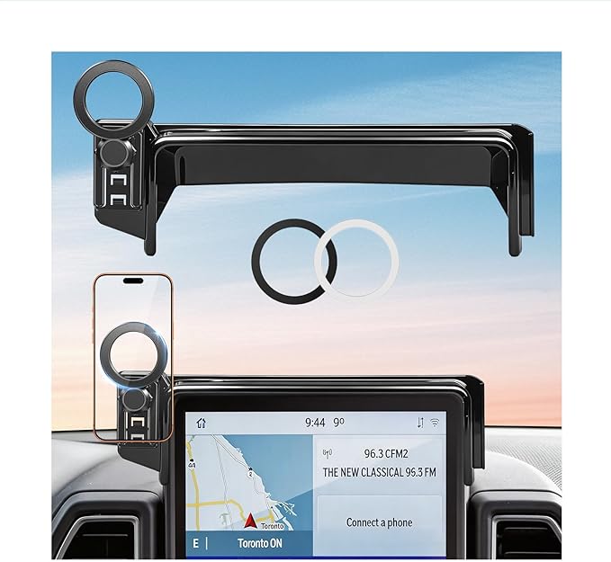 Car Phone Holder for Ford Bronco Sport 2024 2023 2022 2021 8-Inch Screen(Not Fit 2025+,Not Fit Bronco) 360° Rotation Magnetic Cell Phone Mount, Compatible with Magsafe, Does Not Affect Air Vent