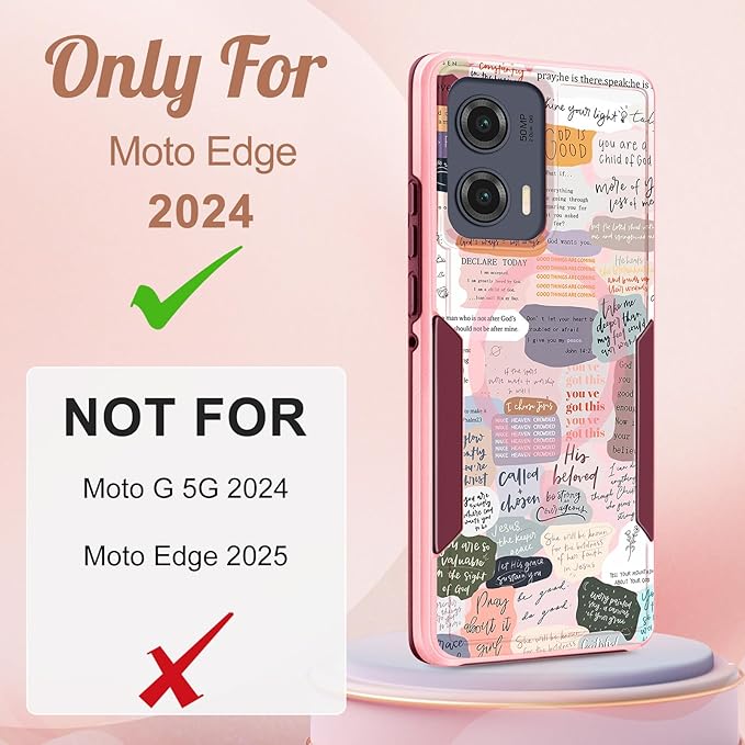 for Moto Edge 2024 Case - Compatible with MagSafe Women Girls Cute Magnetic Protective Phone Cover Girly Kawaii Unique Pretty Heavy Duty Shockproof Design for Motorola Moto Edge 2024 Cases