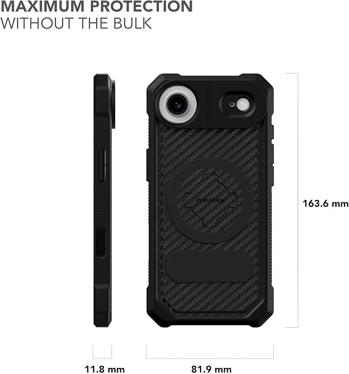 Rokform Rugged Case Compatible with iPhone 17 Air, Magnetic Cover (Black)