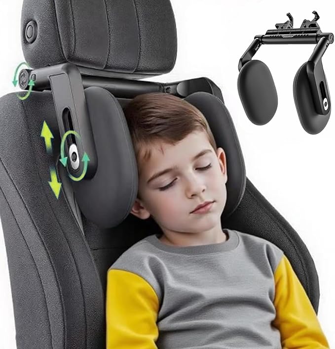 Car Headrest Pillow, Adjustable Car Headrest,Thickened Memory Foam Road Pal Headrest, Neck Support Pillow, U- Shaped Design, Travel Car Sleeping,Suitable for Kids and Adults