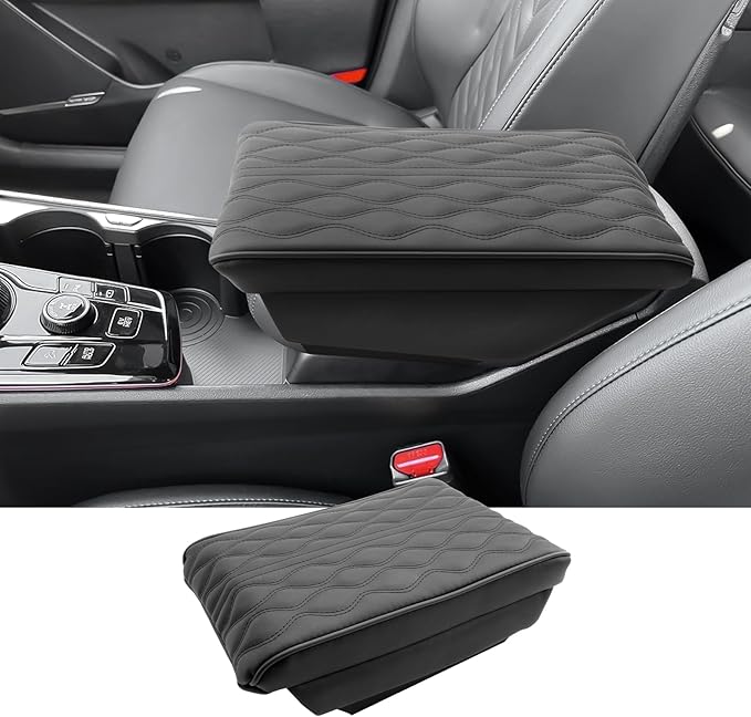 2025 2026 Sportage Accessories Center Console Cover for Kia Sportage (LX/EX/X-Line/SX/SX Prestige/X-Pro/X-Pro Prestige), Waterproof&Cushion Leather Cover 2025 Sportage Accessories (Padded)