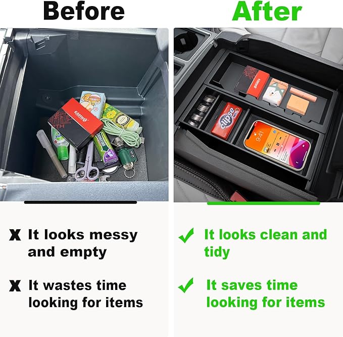 PIMCAR Center Console Organizer for 2024 2025 2026 Ford F150 & F150 Lightning Insert ABS Plastic Tray Armrest Storage Box Interior Accessories(Work Great with The OEM Tray)- Only One Tray