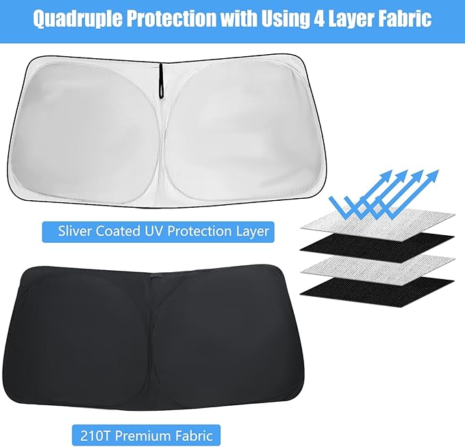 2025 Upgraded Windshield Sun Shade for Toyota 4Runner 2025 2024 2023 2022 2021-2010 Accessories Window Sunshade for SR5 Trail Limited, 5th Gen 4-Runner SUV Sun Visor Protector Heat Shield