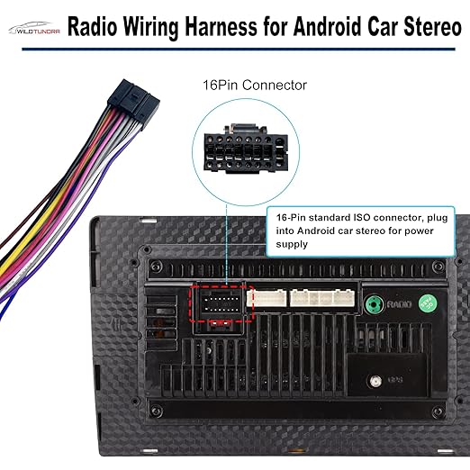 16Pin ISO Aftermarket Radio Harness Adapter for Nissan 2010-2017 with Radio Antenna Adapter, 16Pin Android Car Stereo Wiring Harness with Reverse Cable for Xterra Altima Titan Rogue