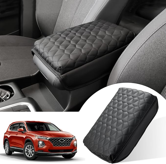 Center Console Cover for Santa Fe 2019 2020 2021 - Soft Armrest Pad Middle Console Cover Protector Cushion for Hyundai Santa Fe 2019 2020 2021 Interior Accessories